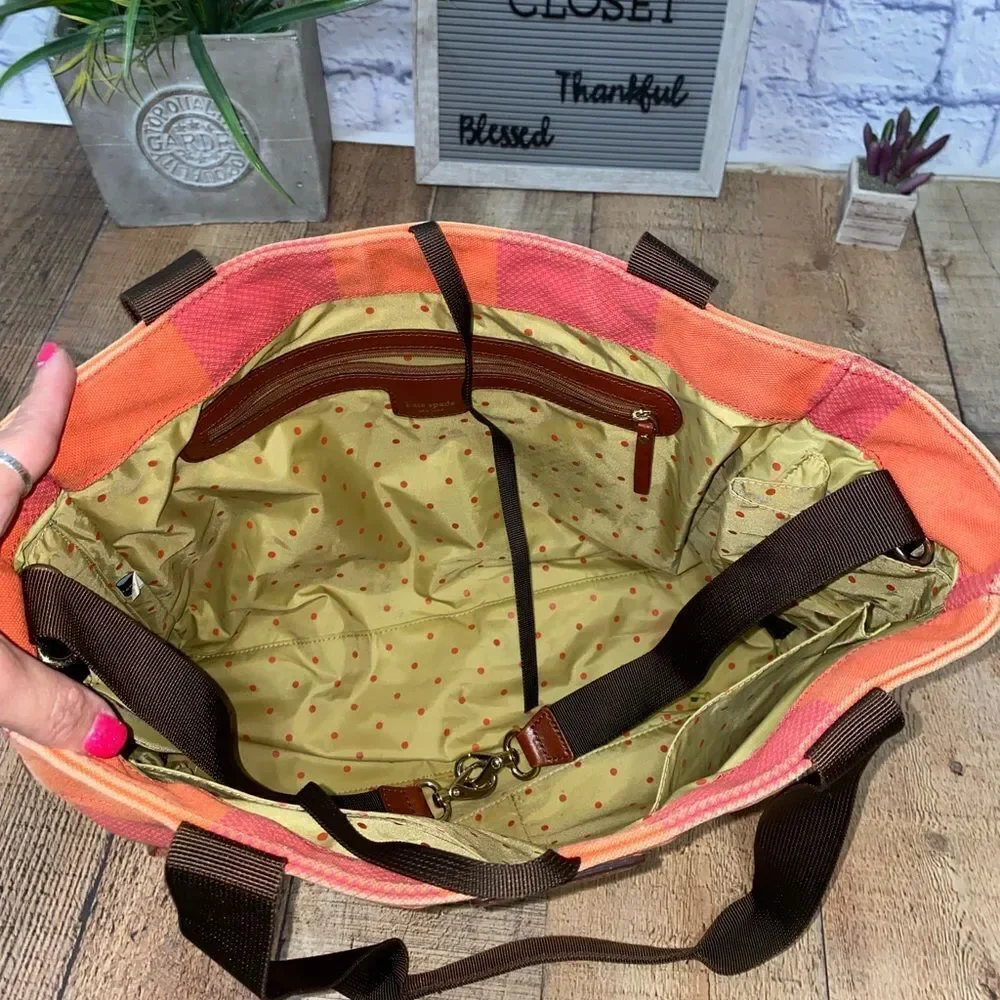 Kate Spade Pink Orange Plaid Large Victoria Baby Bag